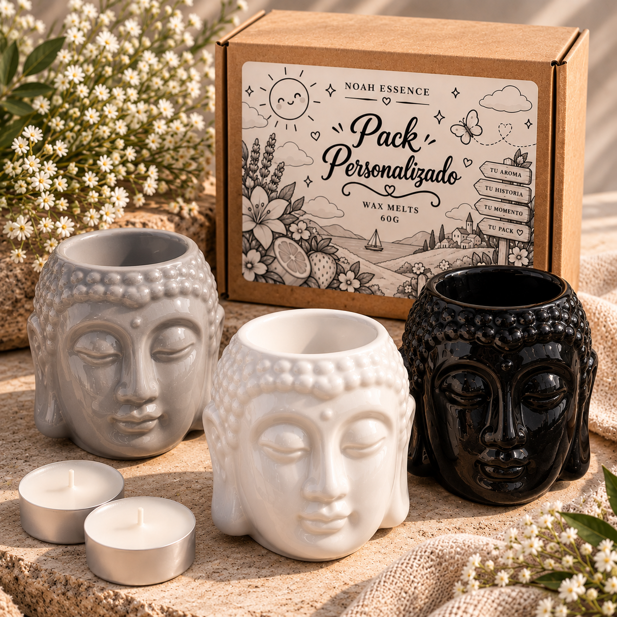 Pack Quemador Buda Mini + Wax Melts